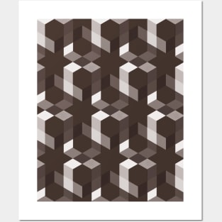 Gradation Pattern Brown Posters and Art